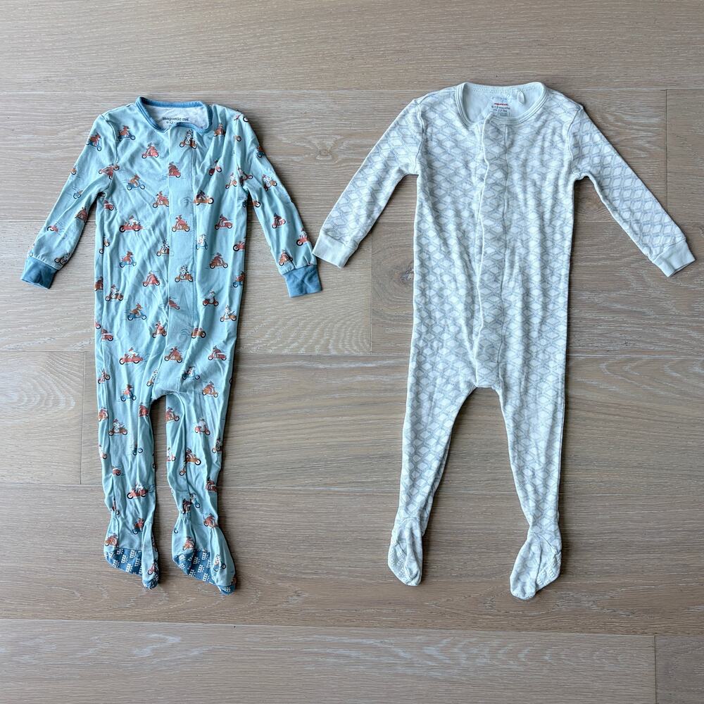 Magnetic Me Baby (2) Footie Pajamas 9-12 mo